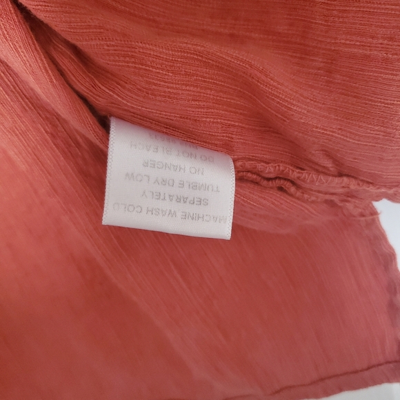 KLEEN Silk Linen Blend Womens XL Lagenlook Terracotta Orange Top - Picture 3 of 7